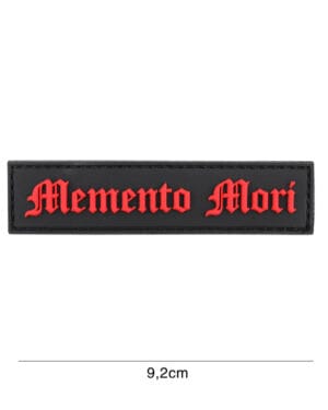 Patch 3D PVC Memento Mori (stripe) black/red #6135