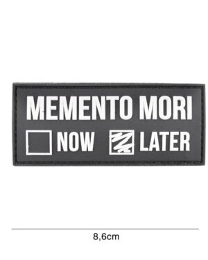 Patch 3D PVC Memento Mori later black #6141