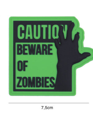 Patch 3D PVC Caution green #2124