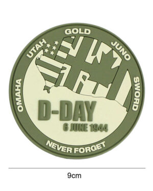 Patch 3D PVC D-Day Never forget green #7086