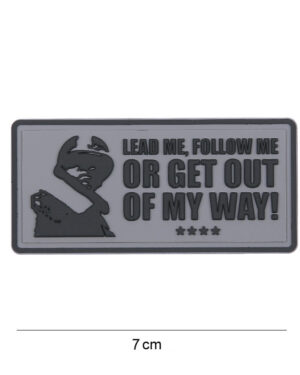Patch 3D PVC Lead me, follow me grey #8068