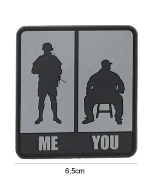 Patch 3D PVC Me & You grey #8087