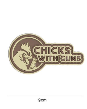 Patch 3D PVC Chicks with guns coyote #8095