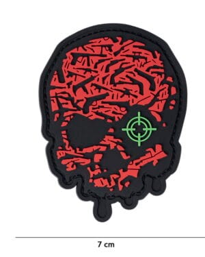 Patch 3D PVC Target eye skull red #13039