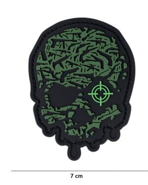 Patch 3D PVC Target eye skull green #14050