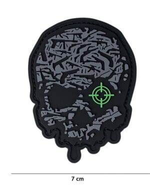 Patch 3D PVC Target eye skull grey #15042