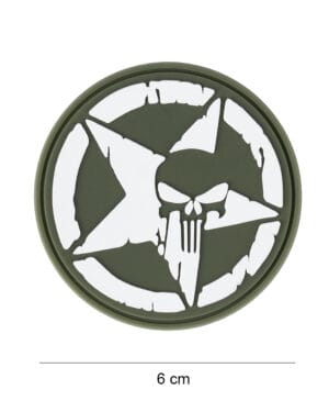 Patch 3D PVC Punisher allied star green #18055