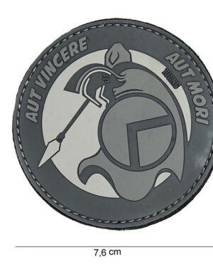 Patch 3D PVC Spartan aut grey #14048