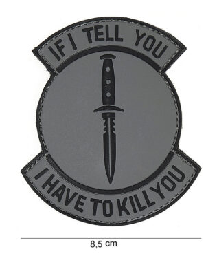 Patch 3D PVC If I tell you grey/black #16092