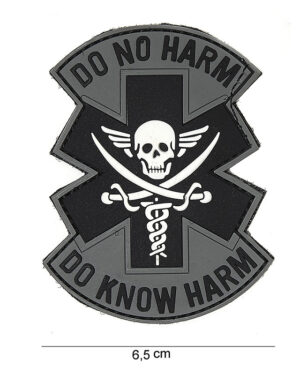 Patch 3D PVC Do no harm grey/black #16099