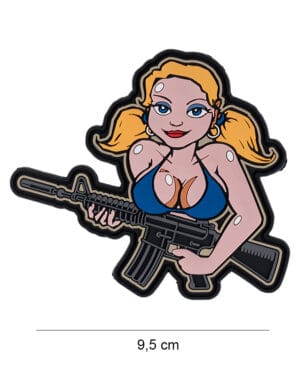Patch 3D PVC Tactical girl blonde hair #6118