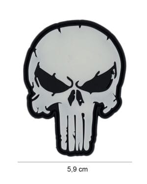 Patch 3D PVC Punish skull glow in the dark #12014