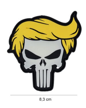 Patch 3D PVC Punish skull yellow hair glow in dark#13061