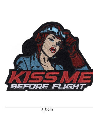 Patch Kiss me before flight mit Klettverschluss #13033