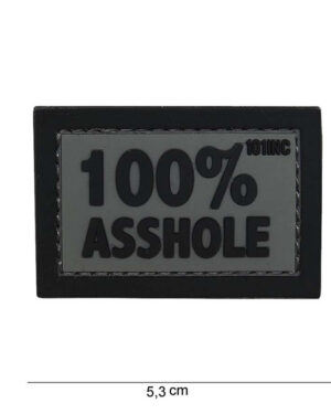 Patch 3D PVC 100% asshole grey/black letters #14075