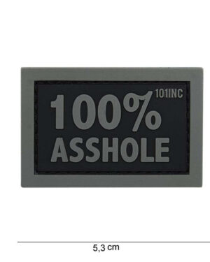 Patch 3D PVC 100% asshole black/grey letters #14076