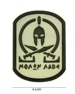 Patch PVC Molon Labe Spartan WHITE #12004