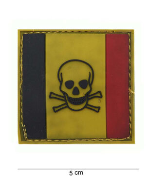 Patch PVC Belgium skull and bones #13052