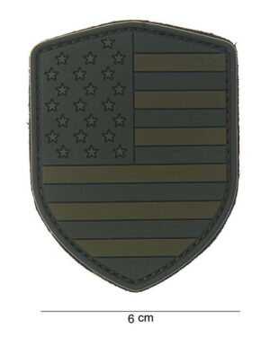 Patch 3D PVC shield USA green #10013