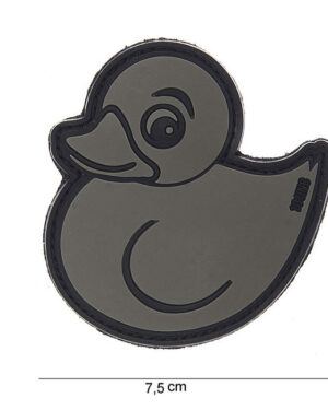 Patch 3D PVC Rubber Duck grey #10043
