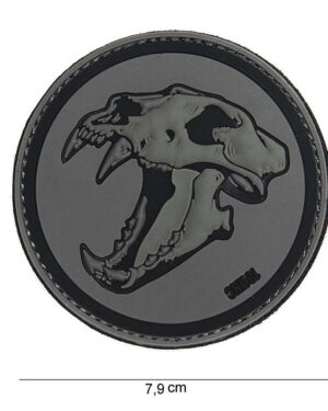 Patch 3D PVC Sabertooth tiger grey #14027