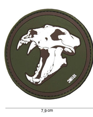 Patch 3D PVC sabertooth tiger green #14026