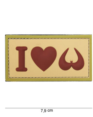 Patch 3D PVC I love boobies sand #16079