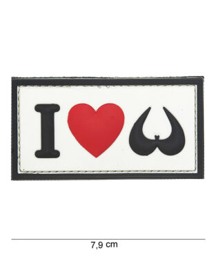 Patch 3D PVC I love boobies white #16082