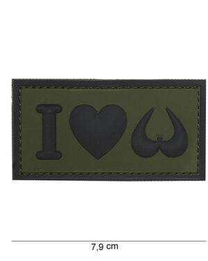 Patch 3D PVC I love boobies green #16080