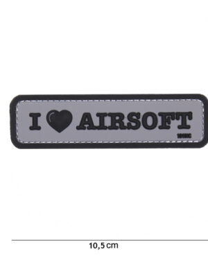 Patch 3D PVC I love Airsoft grey #16068