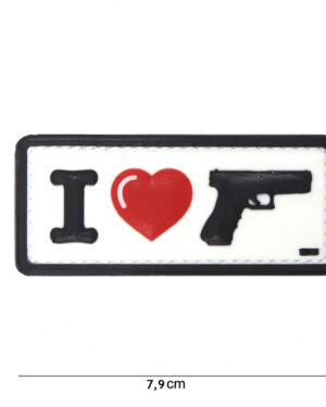 Patch 3D PVC I Love my sidearm white #16062