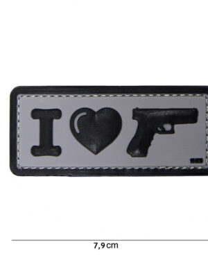 Patch 3D PVC I Love my sidearm black #16061