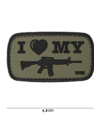 Patch 3D PVC I Love my M4 green #16058