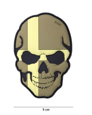 Patch 3D PVC skull Sweden subdued #16028