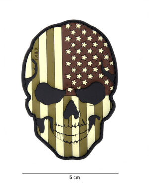 Patch 3D PVC skull USA camo #16045
