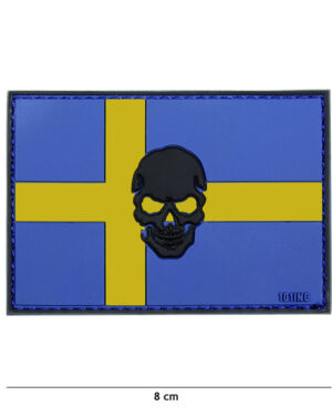Patch 3D PVC flag Sweden + skull #17015