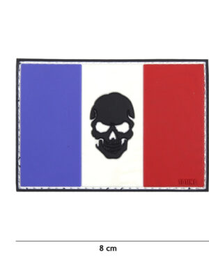 Patch 3D PVC flag France + skull #17008