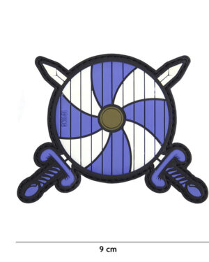 Patch 3D PVC Viking shield + 2 swords blue #17047