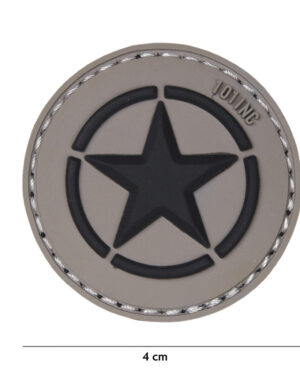 Patch 3D PVC Allied star grey #18047