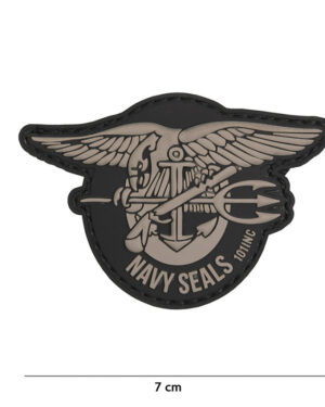 Patch 3D PVC Navy seals grey #18023