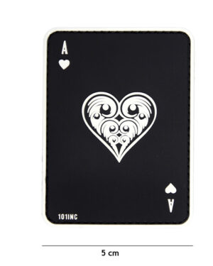 Patch 3D PVC ace of hearts black #19014