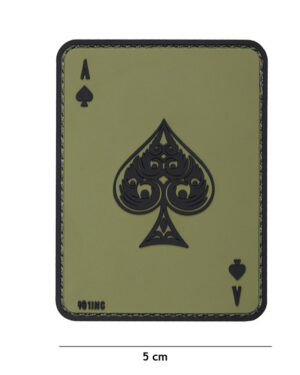 Patch 3D PVC ace of spades green #19018