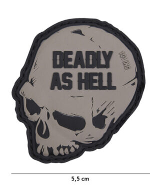 Patch 3D PVC Deadly as hell grey #16019