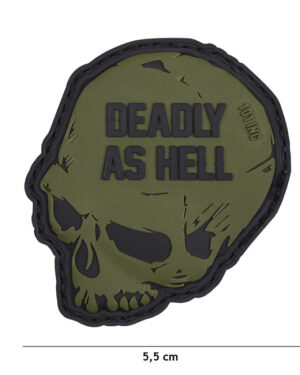 Patch 3D PVC Deadly as hell green #16018