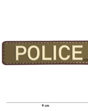 Patch 3D PVC Police green/brown #18039
