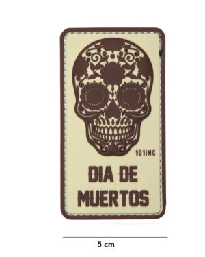 Patch 3D PVC Dia de Muertos beige #16013