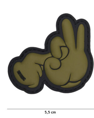 Patch 3D PVC Fuck fingers green #18053