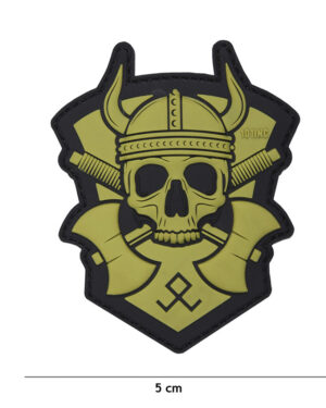 Patch 3D PVC Viking with hatchet green #16051