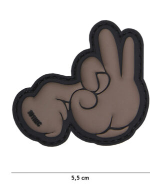 Patch 3D PVC Fuck fingers grey #18054