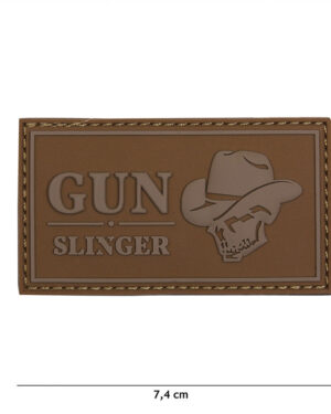 Patch 3D PVC Gun slinger skull cowboy coyote #16121